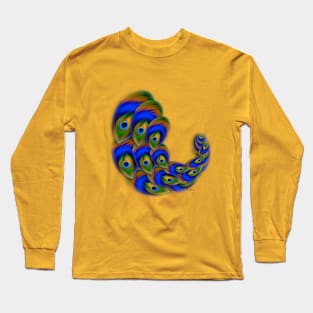 Peacock Feather Vortex Long Sleeve T-Shirt